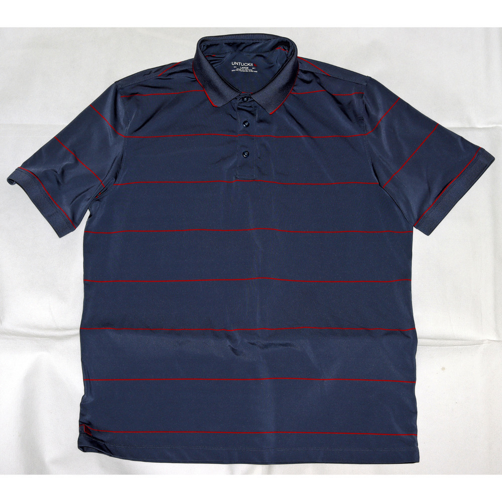 UNTUCKit Men's Short Sleeve Golf Polo‎ Striped Shirt Size Large